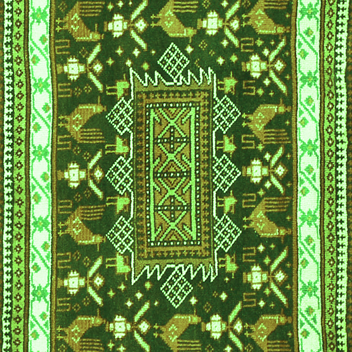 Serging Thickness of Machine Washable Animal Green Traditional Area Rugs, wshtr2999grn