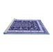 Sideview of Machine Washable Animal Blue Traditional Rug, wshtr2999blu