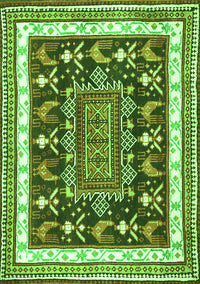 Animal Green Traditional Rug, tr2999grn