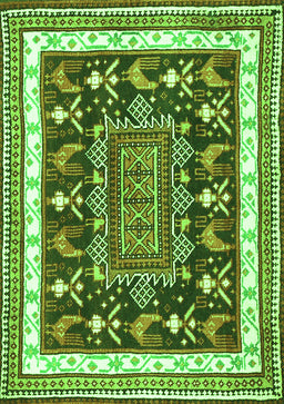 Animal Green Traditional Rug, tr2999grn