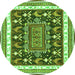 Square Animal Green Traditional Rug, tr2999grn