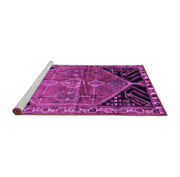 Sideview of Machine Washable Persian Purple Traditional Area Rugs, wshtr299pur