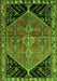 Serging Thickness of Machine Washable Persian Green Traditional Area Rugs, wshtr299grn