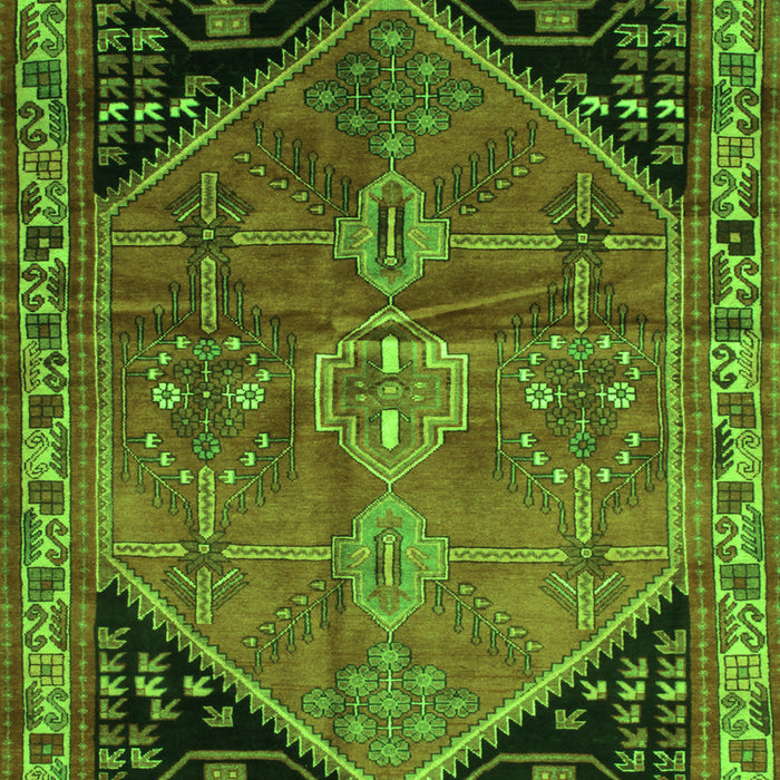 Serging Thickness of Machine Washable Persian Green Traditional Area Rugs, wshtr299grn