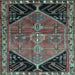 Square Machine Washable Persian Light Blue Traditional Rug, wshtr299lblu