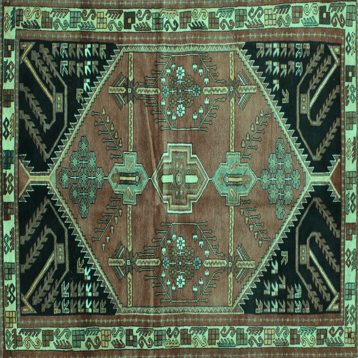 Square Persian Turquoise Traditional Rug, tr299turq