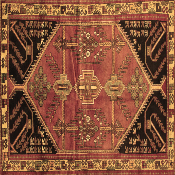Square Persian Brown Traditional Rug, tr299brn