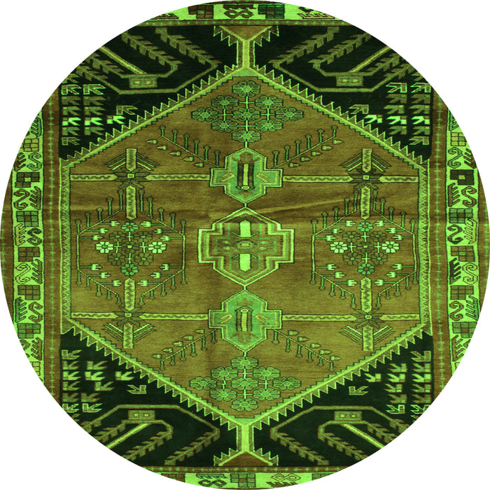 Square Persian Green Traditional Rug, tr299grn
