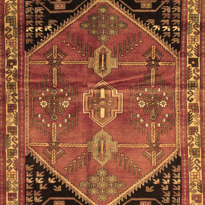 Machine Washable Persian Brown Traditional Rug, wshtr299brn