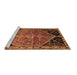 Sideview of Machine Washable Persian Brown Traditional Rug, wshtr299brn