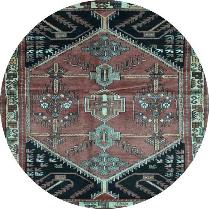 Round Machine Washable Persian Light Blue Traditional Rug, wshtr299lblu