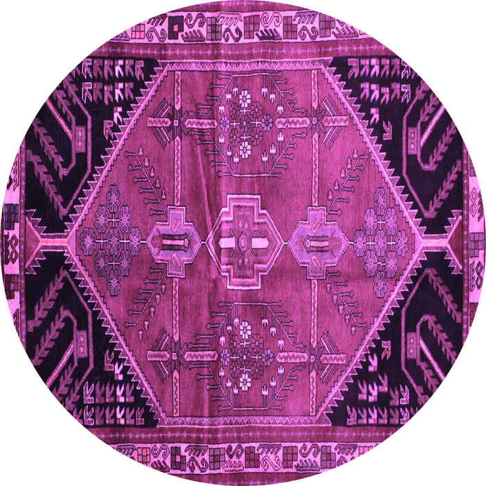 Round Machine Washable Persian Purple Traditional Area Rugs, wshtr299pur