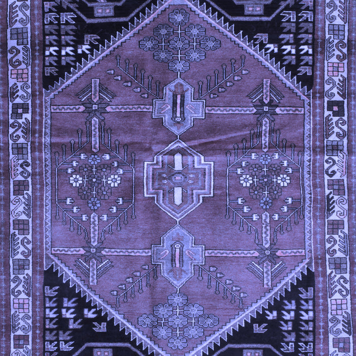 Machine Washable Persian Blue Traditional Rug, wshtr299blu