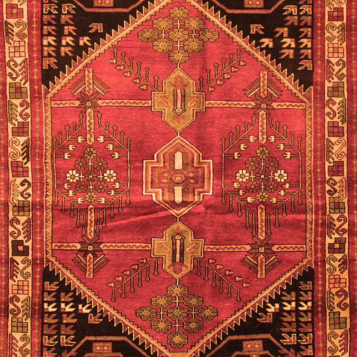 Serging Thickness of Machine Washable Persian Orange Traditional Area Rugs, wshtr299org