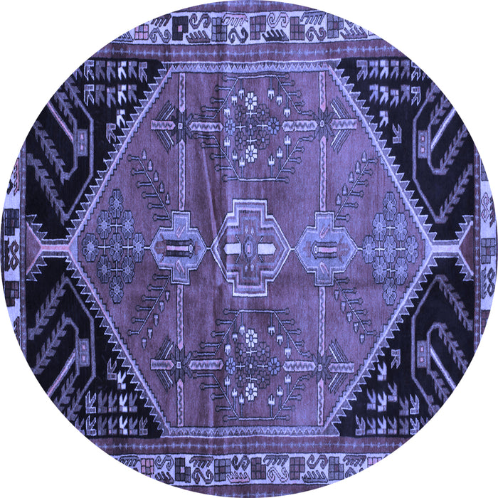 Round Persian Blue Traditional Rug, tr299blu