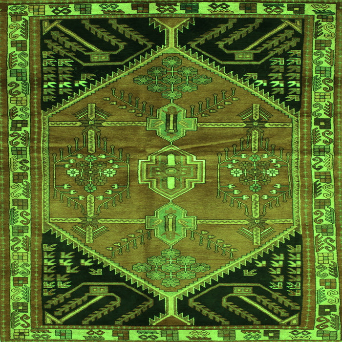 Serging Thickness of Persian Green Traditional Rug, tr299grn