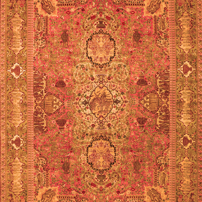 Serging Thickness of Machine Washable Persian Orange Traditional Area Rugs, wshtr29org
