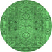 Round Persian Emerald Green Traditional Rug, tr29emgrn