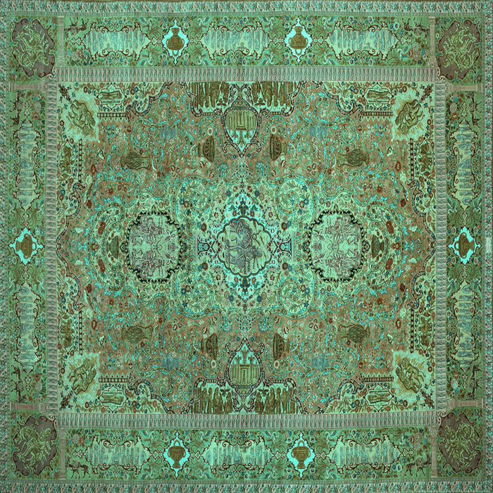 Square Persian Turquoise Traditional Rug, tr29turq