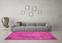 Machine Washable Persian Pink Traditional Rug, wshtr29pnk