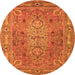 Machine Washable Persian Orange Traditional Area Rugs, wshtr29org