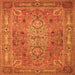 Round Machine Washable Persian Orange Traditional Area Rugs, wshtr29org