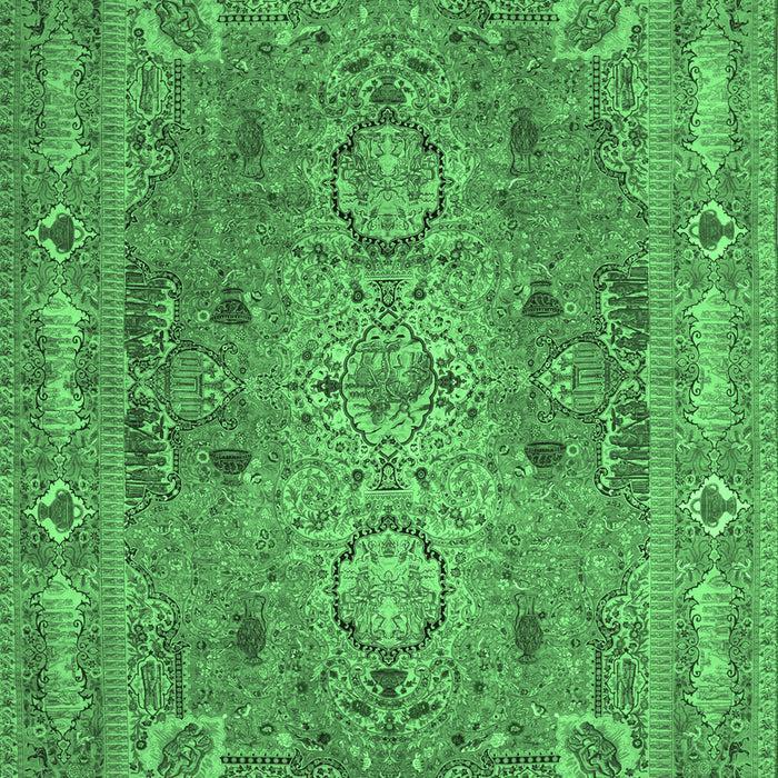 Machine Washable Persian Emerald Green Traditional Area Rugs, wshtr29emgrn