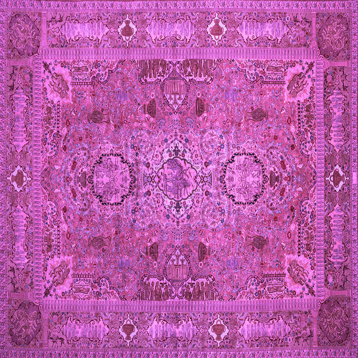 Square Machine Washable Persian Purple Traditional Area Rugs, wshtr29pur