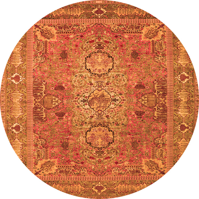 Square Persian Orange Traditional Rug, tr29org