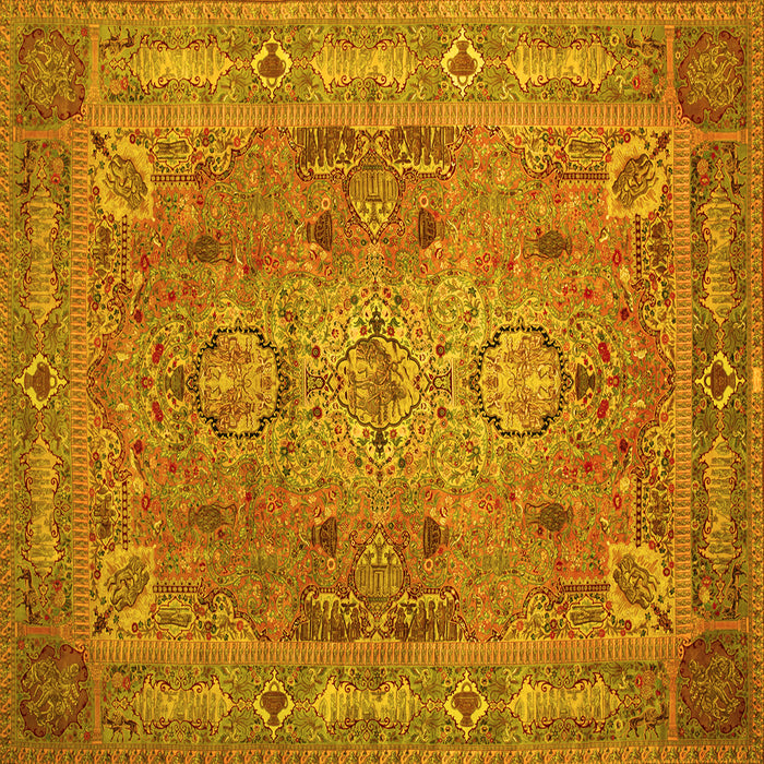 Square Persian Yellow Traditional Rug, tr29yw