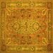 Square Persian Yellow Traditional Rug, tr29yw