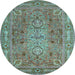 Round Persian Light Blue Traditional Rug, tr29lblu
