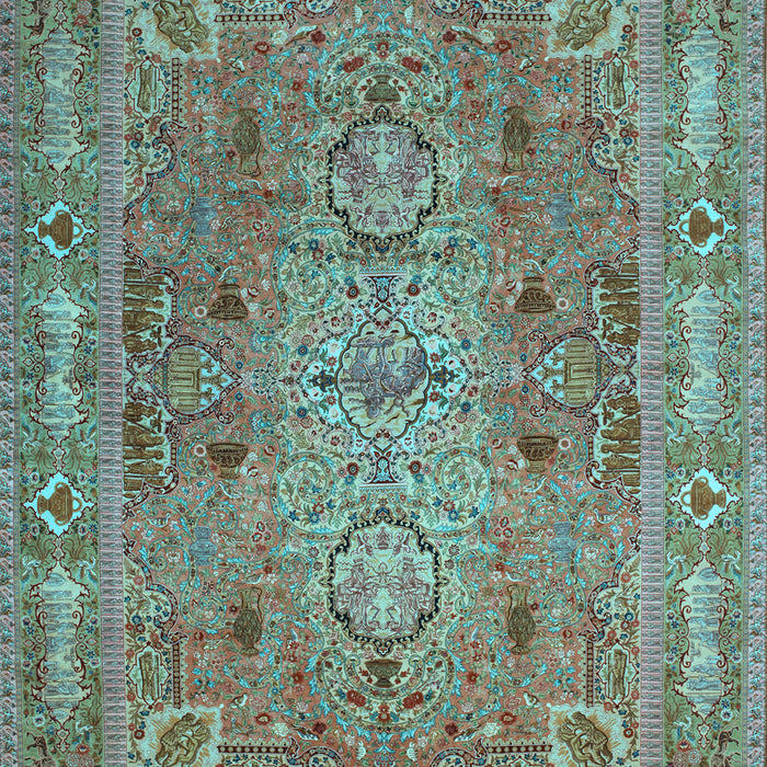 Machine Washable Persian Light Blue Traditional Rug, wshtr29lblu