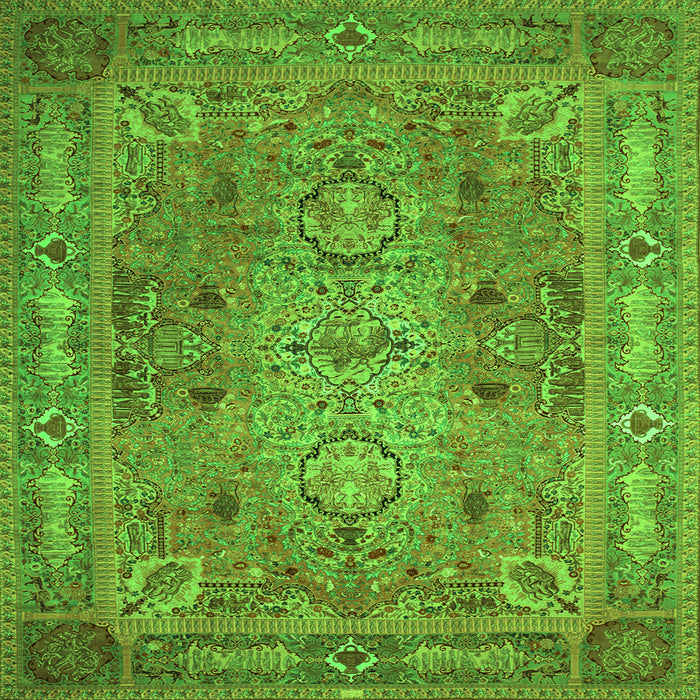 Serging Thickness of Persian Green Traditional Rug, tr29grn