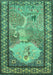 Machine Washable Persian Turquoise Traditional Area Rugs, wshtr2turq