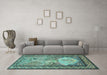 Machine Washable Persian Light Blue Traditional Rug in a Living Room, wshtr2lblu