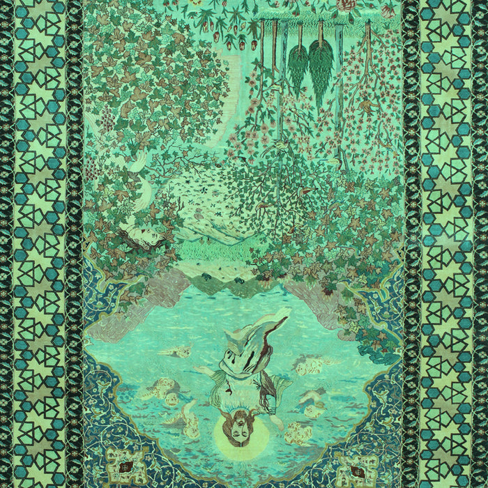 Persian Turquoise Traditional Rug, tr2turq