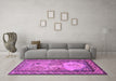 Machine Washable Persian Purple Traditional Area Rugs in a Living Room, wshtr2pur