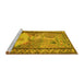 Sideview of Machine Washable Persian Yellow Traditional Rug, wshtr2yw