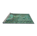 Sideview of Machine Washable Persian Light Blue Traditional Rug, wshtr2lblu