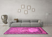 Machine Washable Persian Pink Traditional Rug in a Living Room, wshtr2pnk