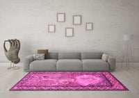 Machine Washable Persian Pink Traditional Rug, wshtr2pnk