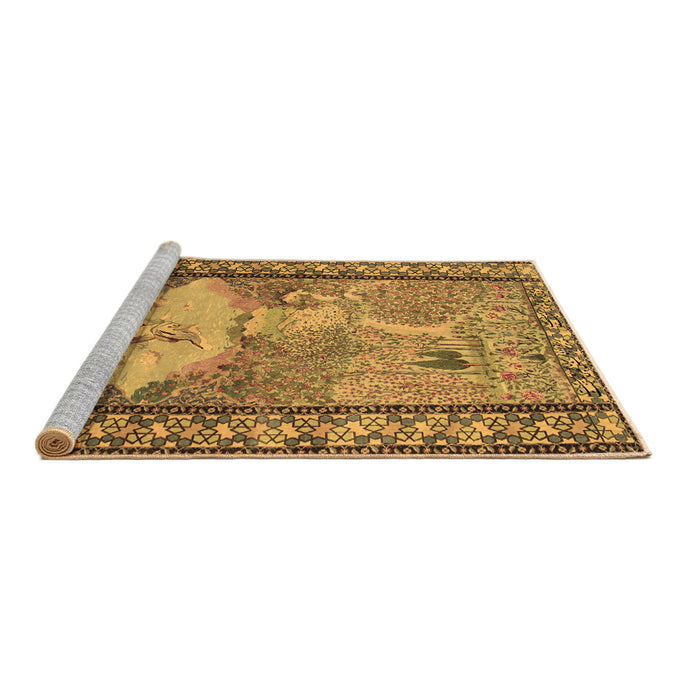 Sideview of Machine Washable Persian Brown Traditional Rug, wshtr2brn
