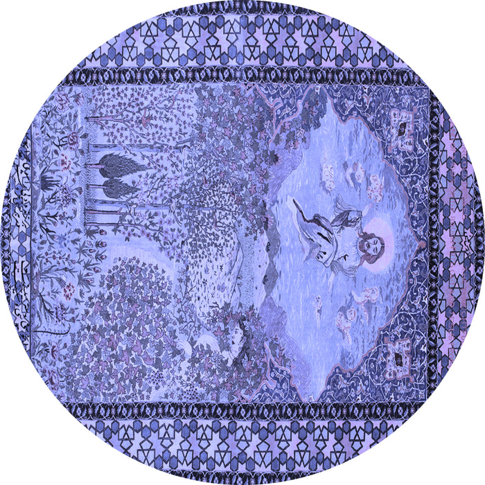 Round Persian Blue Traditional Rug, tr2blu