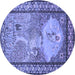 Round Persian Blue Traditional Rug, tr2blu