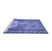 Sideview of Machine Washable Persian Blue Traditional Rug, wshtr2blu