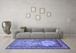 Machine Washable Persian Blue Traditional Rug in a Living Room, wshtr2blu