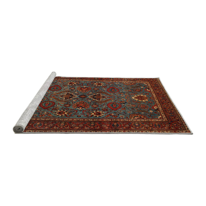 Sideview of Machine Washable Traditional Brown Rug, wshtr30