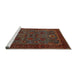 Sideview of Machine Washable Traditional Brown Rug, wshtr30