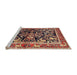 Sideview of Machine Washable Traditional Saffron Red Rug, wshtr3000